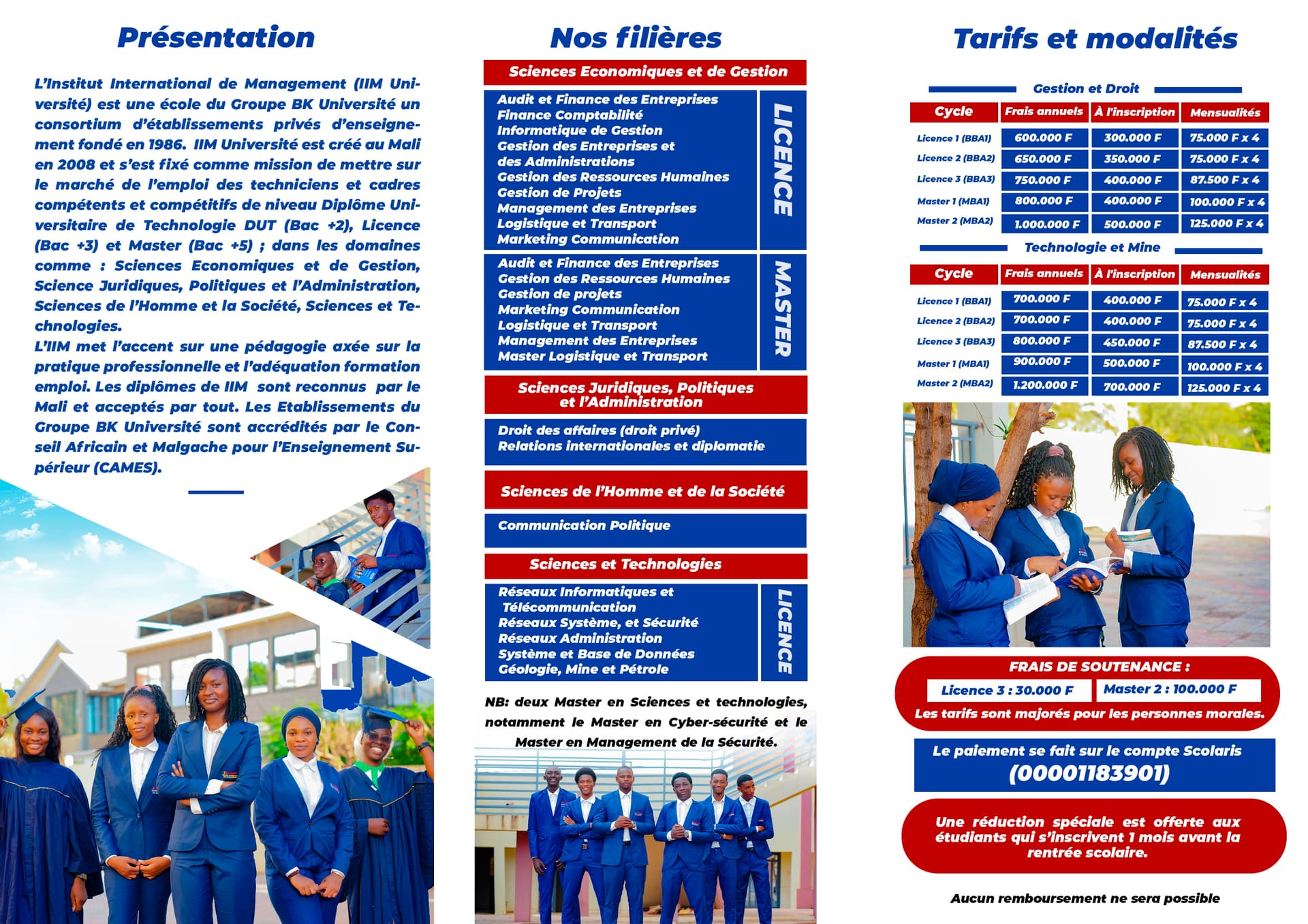 Affiche de préinscription IIM Bamako